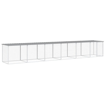 vidaXL Chicken Cage with Roof Light Grey 603x98x90 cm Galvanised Steel 2