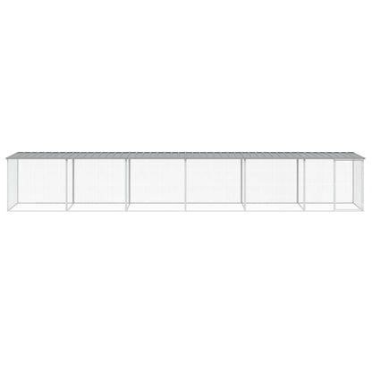 vidaXL Chicken Cage with Roof Light Grey 603x98x90 cm Galvanised Steel 3