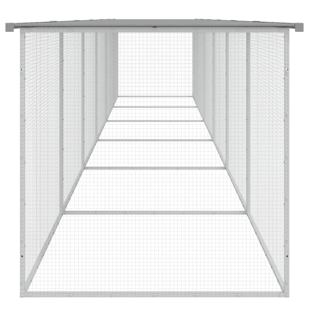 vidaXL Chicken Cage with Roof Light Grey 603x98x90 cm Galvanised Steel 4