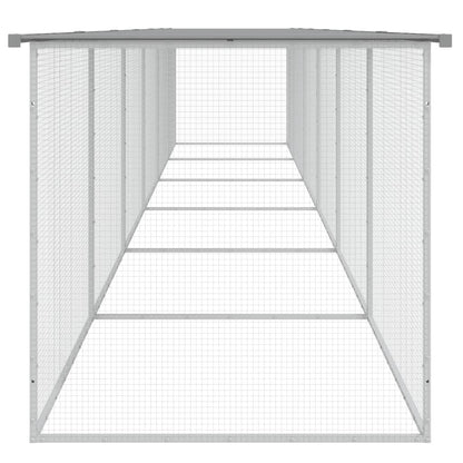 vidaXL Chicken Cage with Roof Light Grey 603x98x90 cm Galvanised Steel 4
