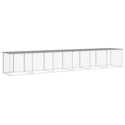 vidaXL Chicken Cage with Roof Light Grey 603x98x90 cm Galvanised Steel 5