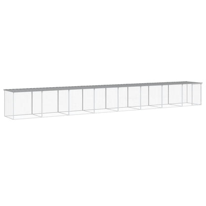 vidaXL Chicken Cage with Roof Light Grey 803x98x90 cm Galvanised Steel 2