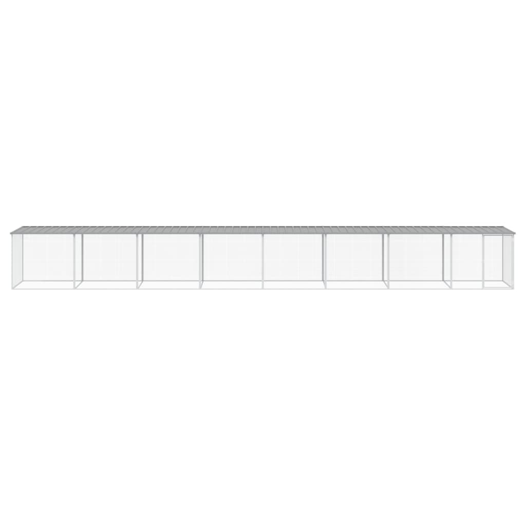 vidaXL Chicken Cage with Roof Light Grey 803x98x90 cm Galvanised Steel 3