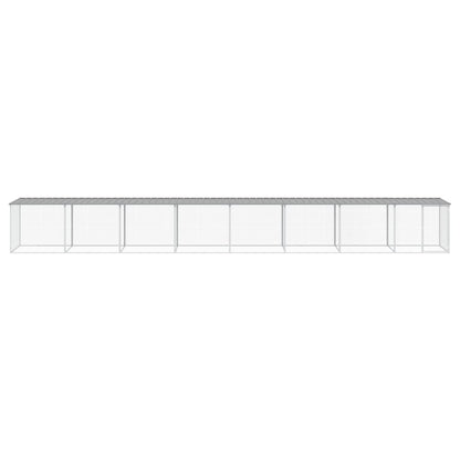 vidaXL Chicken Cage with Roof Light Grey 803x98x90 cm Galvanised Steel 3