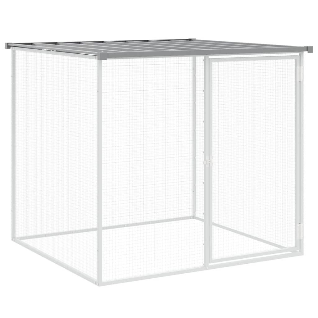 vidaXL Chicken Cage with Roof Light Grey 803x98x90 cm Galvanised Steel 4