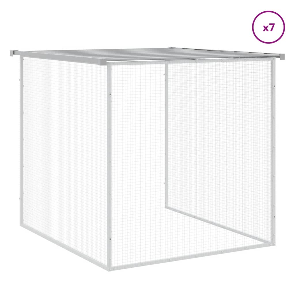 vidaXL Chicken Cage with Roof Light Grey 803x98x90 cm Galvanised Steel 5