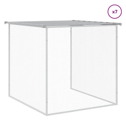 vidaXL Chicken Cage with Roof Light Grey 803x98x90 cm Galvanised Steel 5
