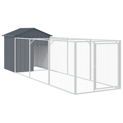vidaXL Dog House with Roof Anthracite 117x405x123 cm Galvanised Steel 2