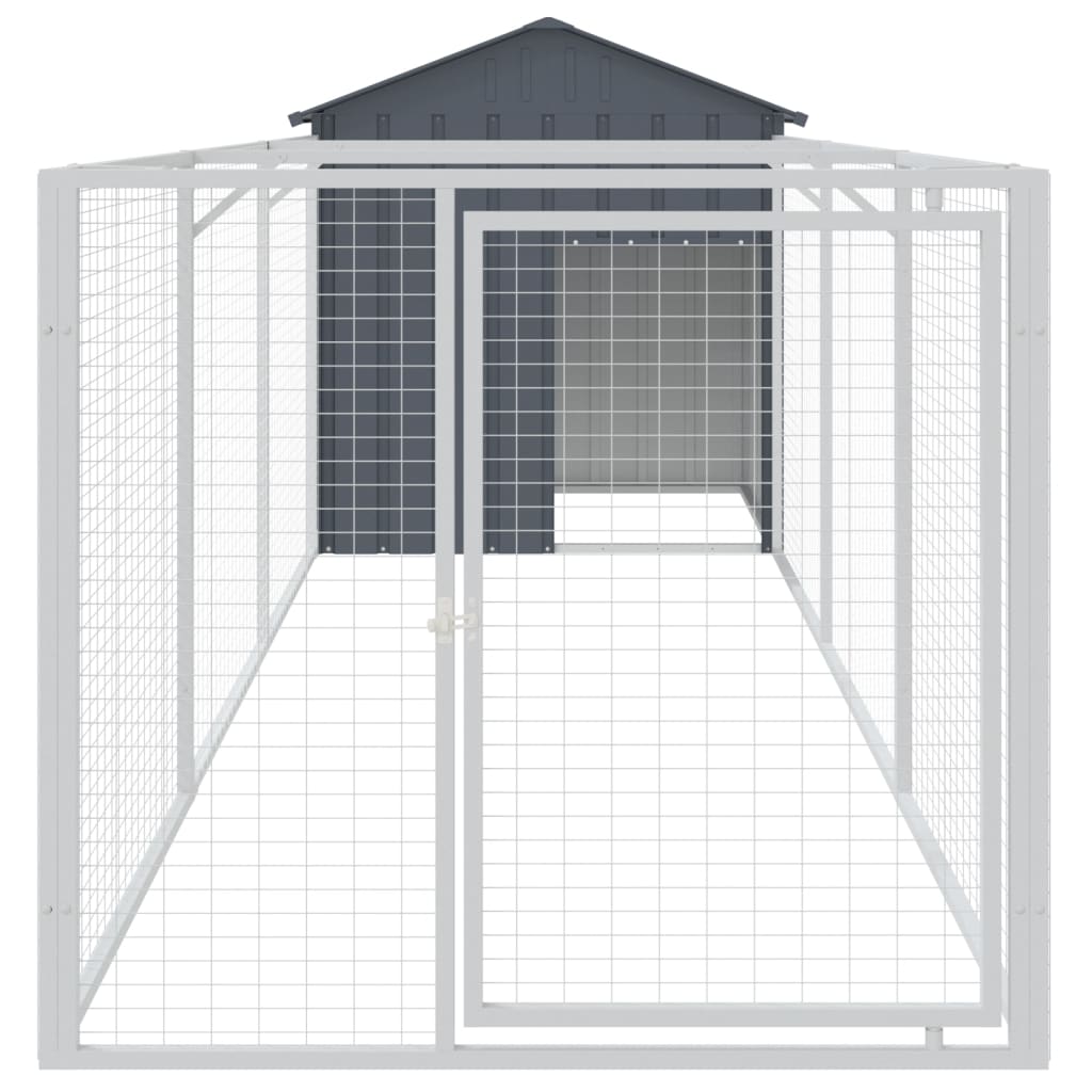 vidaXL Dog House with Roof Anthracite 117x405x123 cm Galvanised Steel 3