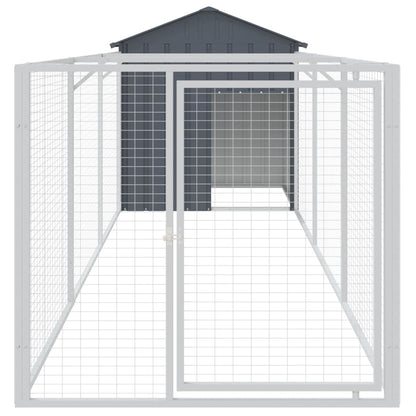 vidaXL Dog House with Roof Anthracite 117x405x123 cm Galvanised Steel 3