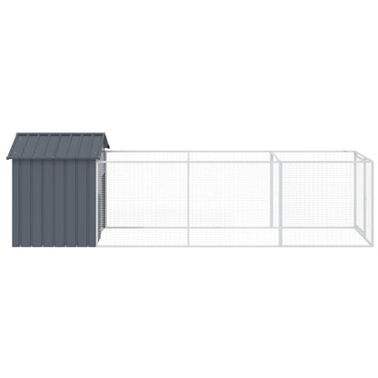 vidaXL Dog House with Roof Anthracite 117x405x123 cm Galvanised Steel 4