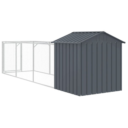 vidaXL Dog House with Roof Anthracite 117x405x123 cm Galvanised Steel 5