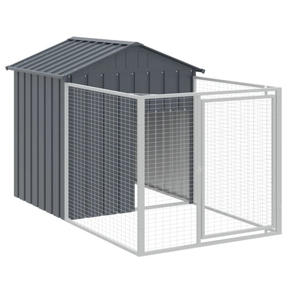 vidaXL Dog House with Roof Anthracite 117x405x123 cm Galvanised Steel 6
