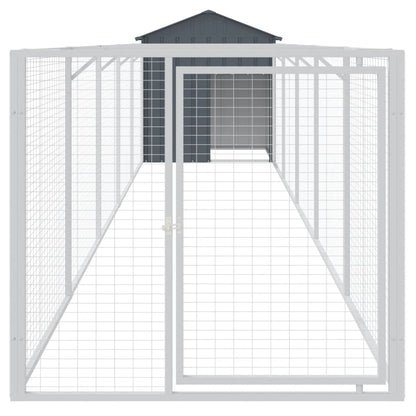 vidaXL Dog House with Roof Anthracite 117x609x123 cm Galvanised Steel 3