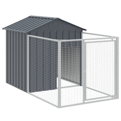 vidaXL Dog House with Roof Anthracite 117x609x123 cm Galvanised Steel 4