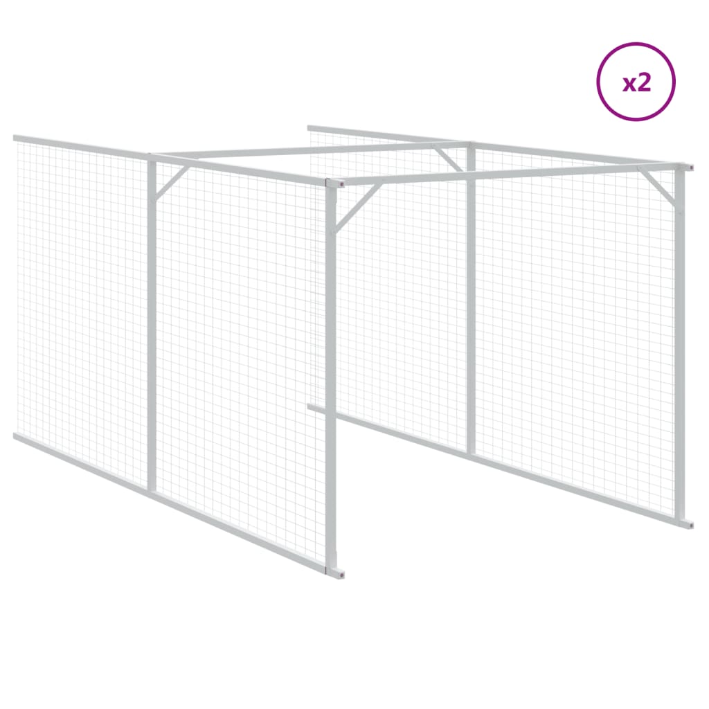 vidaXL Dog House with Roof Anthracite 117x609x123 cm Galvanised Steel 5