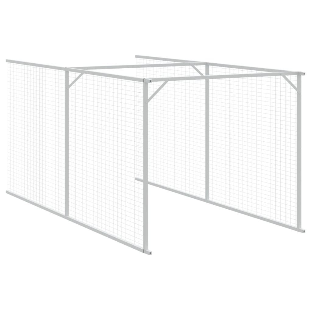 vidaXL Dog House with Roof Anthracite 117x609x123 cm Galvanised Steel 6