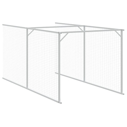 vidaXL Dog House with Roof Anthracite 117x609x123 cm Galvanised Steel 6