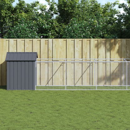 vidaXL Dog House with Roof Galvanised Steel