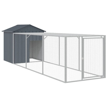 vidaXL Chicken Cage with Run Anthracite 117x405x123 cm Galvanised Steel 2