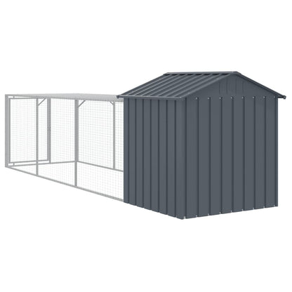 vidaXL Chicken Cage with Run Anthracite 117x405x123 cm Galvanised Steel 5