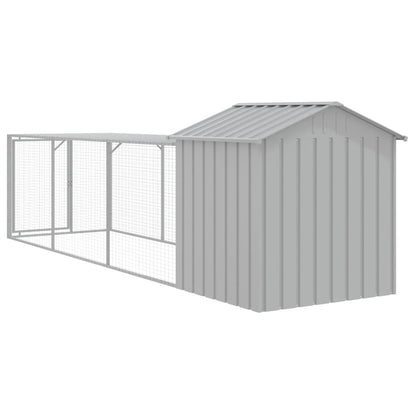 vidaXL Chicken Cage with Run Light Grey 117x405x123 cm Galvanised Steel 5
