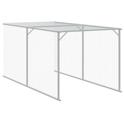vidaXL Chicken Cage with Run Light Grey 117x609x123cm Galvanised Steel 5