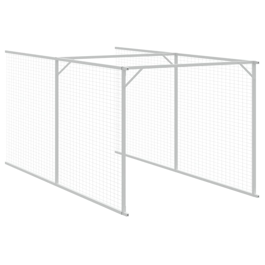 vidaXL Dog House with Run Anthracite 110x609x110 cm Galvanised Steel 5