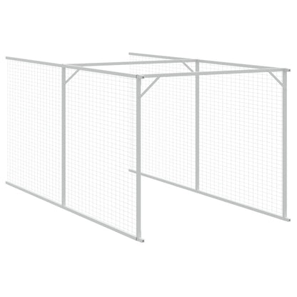 vidaXL Dog House with Run Anthracite 110x609x110 cm Galvanised Steel 5