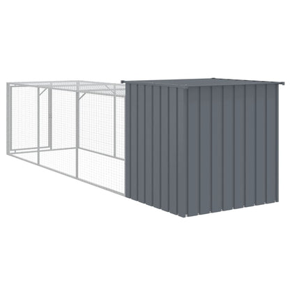 vidaXL Chicken Cage with Run Anthracite 110x405x110 cm Galvanised Steel 5