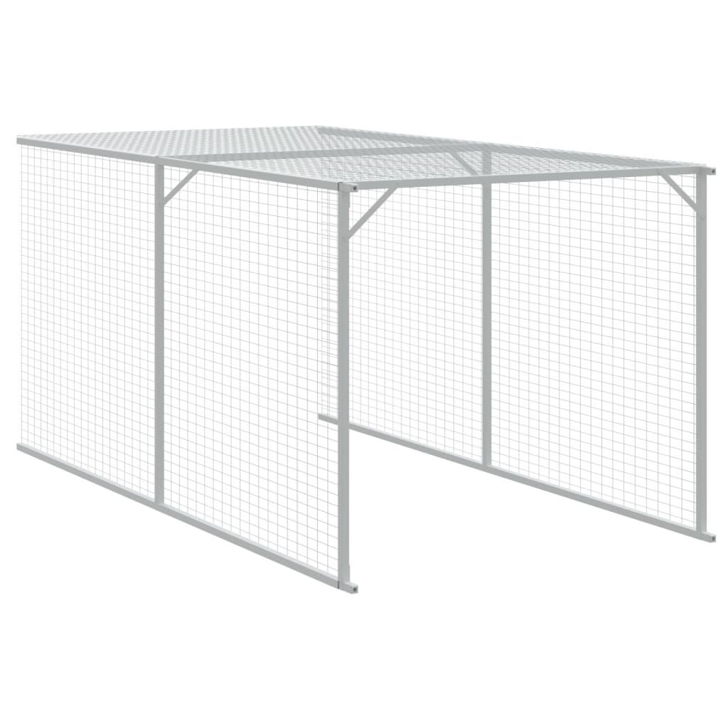 vidaXL Chicken Cage with Run Anthracite 110x609x110cm Galvanised Steel 5