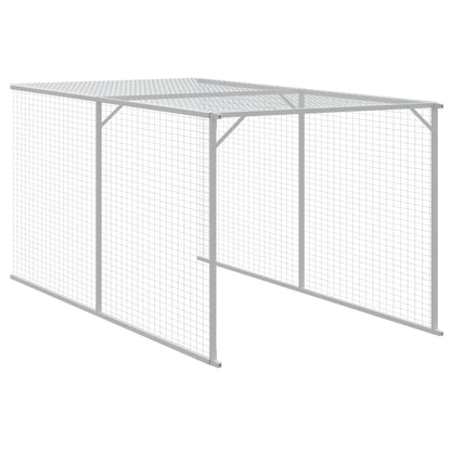 vidaXL Chicken Cage with Run Light Grey 110x609x110cm Galvanised Steel 5