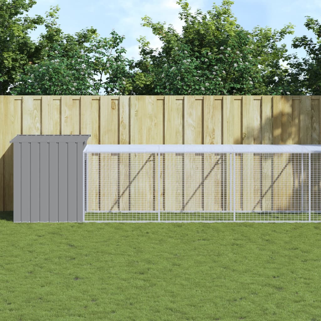 vidaXL Chicken Cage with Run Galvanised Steel