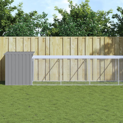 vidaXL Chicken Cage with Run Galvanised Steel