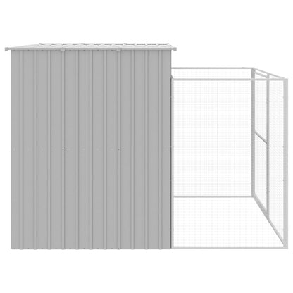 vidaXL Dog House with Run Light Grey 214x253x181 cm Galvanised Steel 6