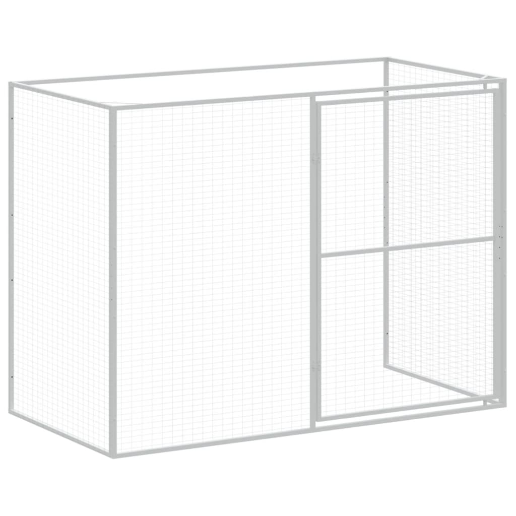 vidaXL Dog House with Run Light Grey 214x253x181 cm Galvanised Steel 5