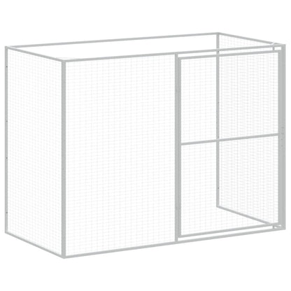 vidaXL Dog House with Run Light Grey 214x253x181 cm Galvanised Steel 5