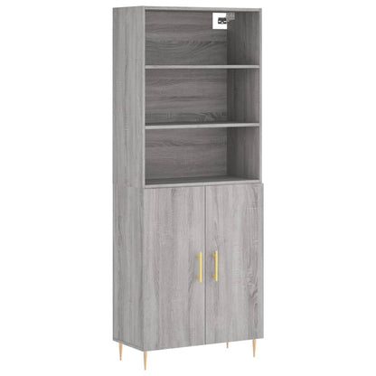 Highboard 69.5x34x180 cm Engineered Wood 2 Doors Grey sonoma
