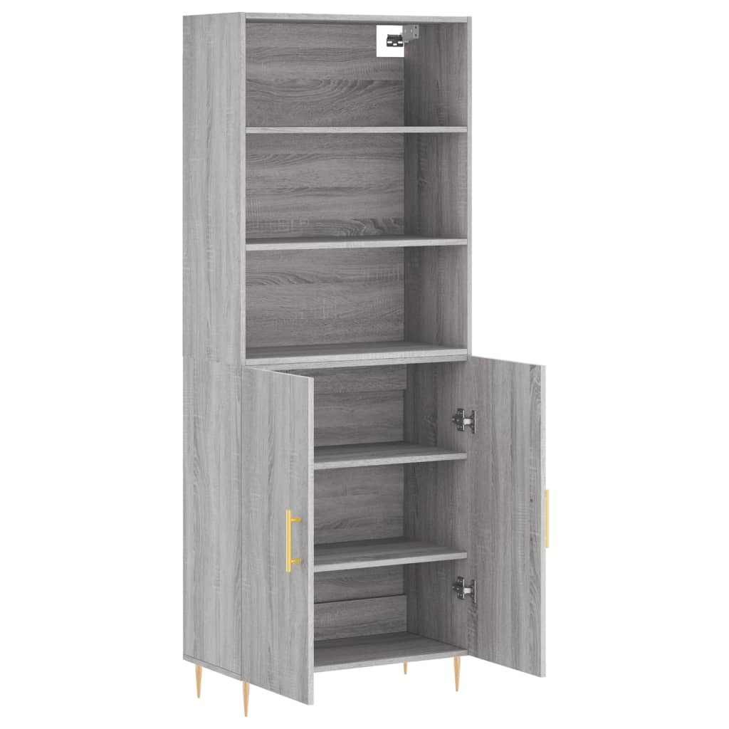 Highboard 69.5x34x180 cm Engineered Wood 2 Doors Grey sonoma