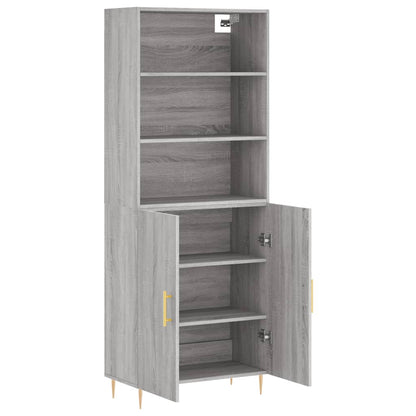 Highboard 69.5x34x180 cm Engineered Wood 2 Doors Grey sonoma