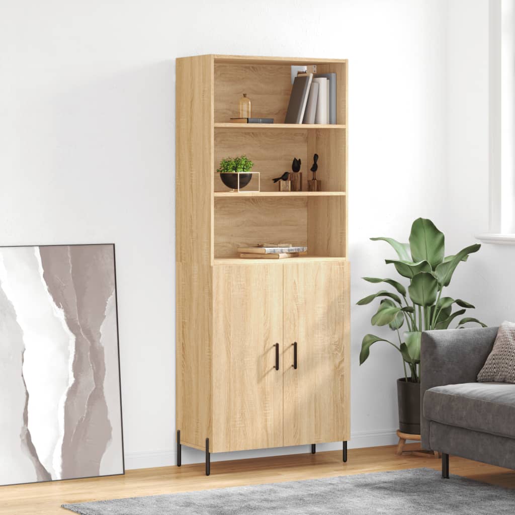 Highboard 69.5x34x180 cm Engineered Wood 2 Doors Sonoma oak
