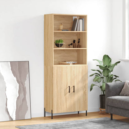 Highboard 69.5x34x180 cm Engineered Wood 2 Doors Sonoma oak