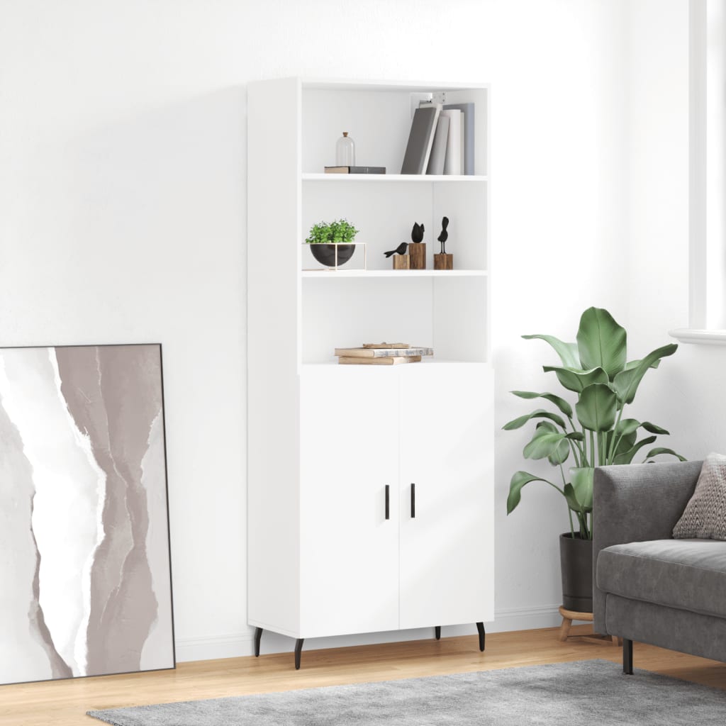 Highboard 69.5x34x180 cm Engineered Wood 2 Doors White
