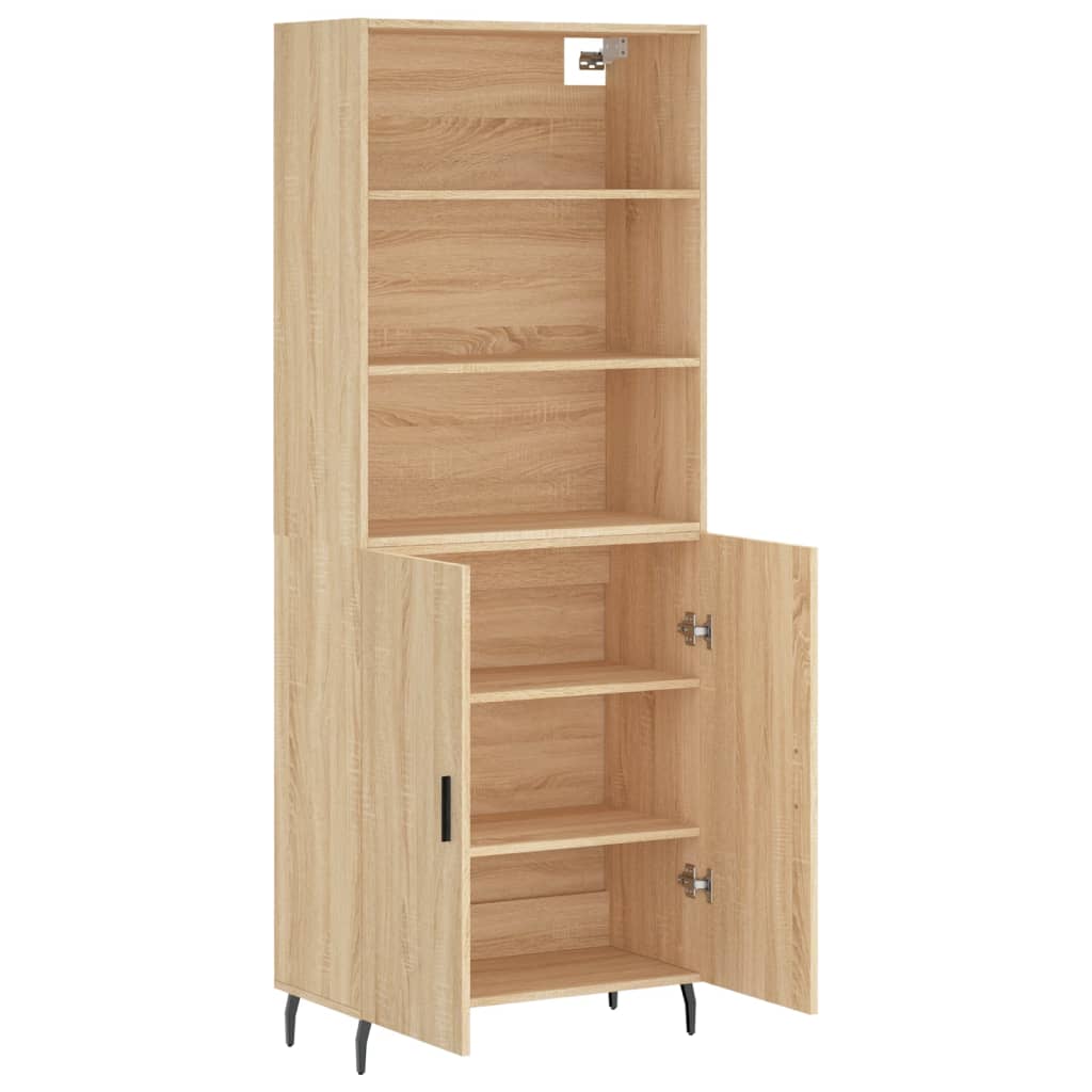 Highboard 69.5x34x180 cm Engineered Wood 2 Doors Sonoma oak