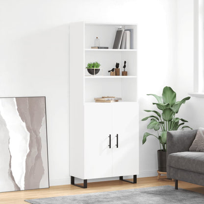 Highboard 69.5x34x180 cm Engineered Wood 2 Doors White