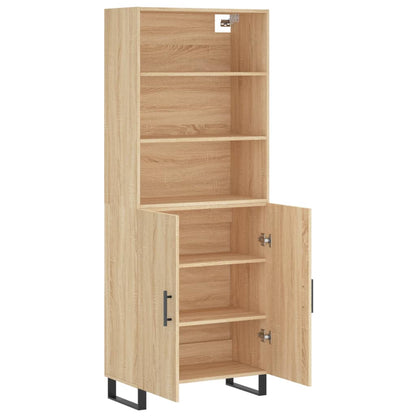 Highboard 69.5x34x180 cm Engineered Wood 2 Doors Sonoma oak