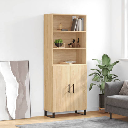 Highboard 69.5x34x180 cm Engineered Wood 2 Doors Sonoma oak