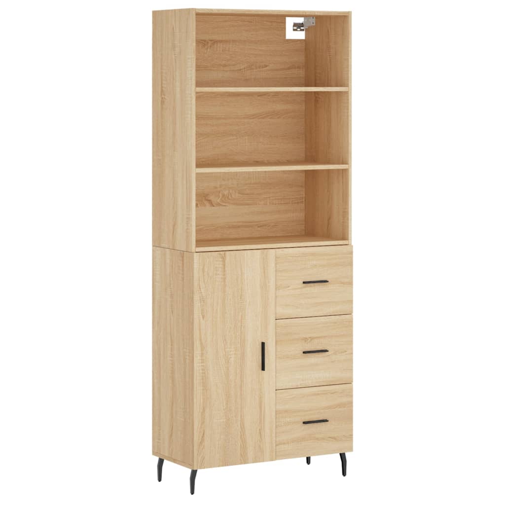 vidaXL Highboard Sonoma Oak 69,5x34x180 cm Engineered Wood 2