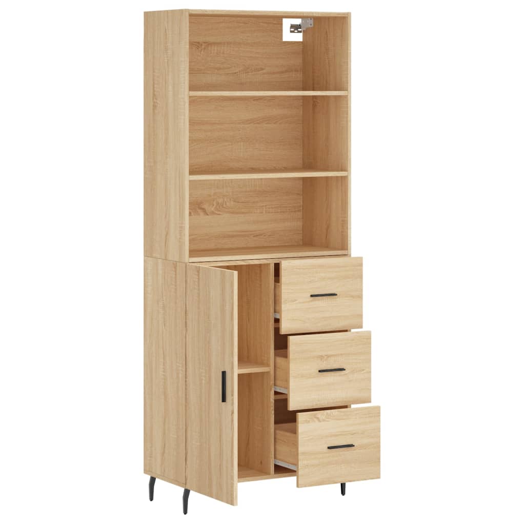 vidaXL Highboard Sonoma Oak 69,5x34x180 cm Engineered Wood 3