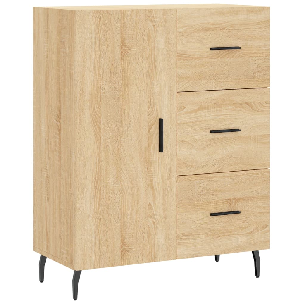 Highboard 69.5x34x180 cm Engineered Wood 1 Door 3 Drawers Sonoma oak